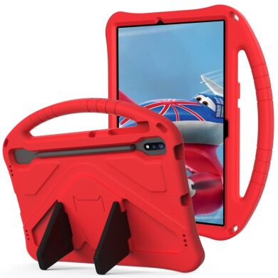 Защитный чехол Deexe KickStand Cover для Samsung Galaxy Tab S7 FE / S7 Plus / S8 Plus (T730/736/800/806/970/975) - Red