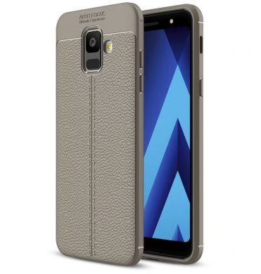Защитный чехол Deexe Leather Cover для Samsung Galaxy A6 2018 (A600) - Gray