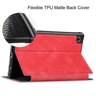 Защитный чехол Deexe Leather Stand для Samsung Galaxy Tab A7 Lite (T220/T225) - Red