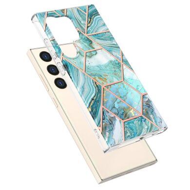 Захисний чохол Deexe Marble Pattern для Samsung Galaxy S24 Ultra - Blue
