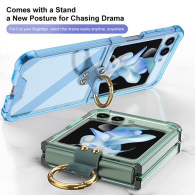 Защитный чехол GKK AirBag with Ring для Samsung Galaxy Flip 5 - Transparent Purple