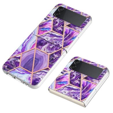 Защитный чехол Deexe Marble Pattern (FF) для Samsung Galaxy Flip 4 - Dark Purple