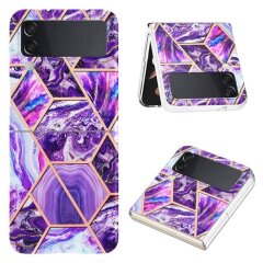 Захисний чохол Deexe Marble Pattern (FF) для Samsung Galaxy Flip 4 - Dark Purple
