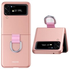 Защитный чехол Deexe Ring Case для Samsung Galaxy Flip 4 - Rose Gold