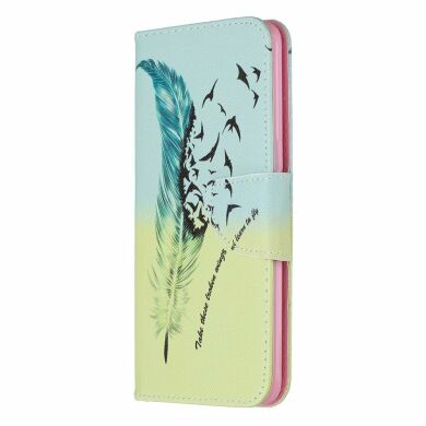 Чехол-книжка Deexe Color Wallet для Samsung Galaxy A10s (A107) - Feather Pattern