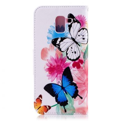 Чехол-книжка Deexe Color Wallet для Samsung Galaxy J6 2018 (J600) - Butterfly in Flowers