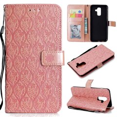 Чехол UniCase Leaf Wallet для Samsung Galaxy A6+ 2018 (A605) - Pink