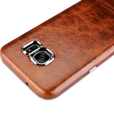 Кожаный чехол-бампер iCarer Glossy Cover для Samsung Galaxy S7 - Khaki