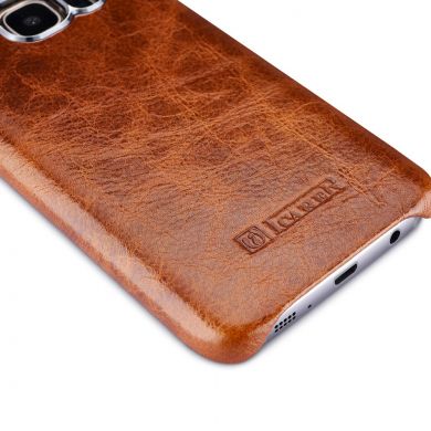 Кожаный чехол-бампер iCarer Glossy Cover для Samsung Galaxy S7 - Khaki