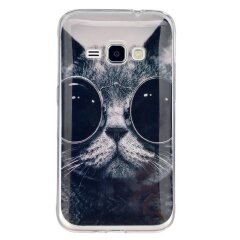 Силиконовый чехол Deexe Life Style для Samsung Galaxy J1 2016 (J120) - Cool Cat
