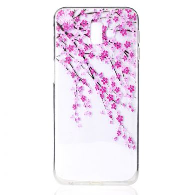 Силиконовый (TPU) чехол Deexe Pretty Glossy для Samsung Galaxy J6+ (J610) - Cherry Blossom