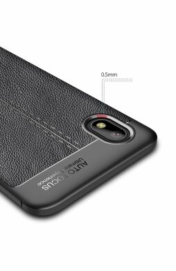 Защитный чехол Deexe Leather Cover для Samsung Galaxy A01 Core (A013) - Black