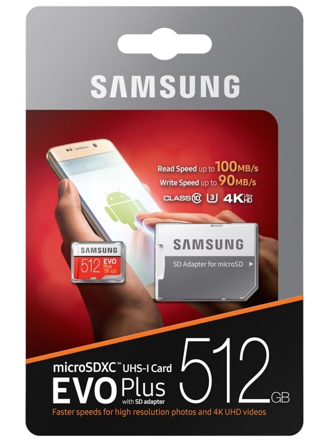 ᐉ Картка пам`яті MicroSD Samsung 512GB 10 class EVO PLUS +