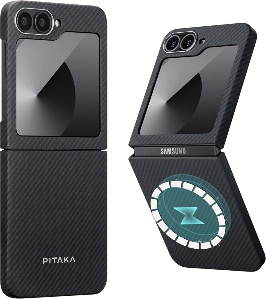 Чехол Pitaka MagEZ Case 5 (FF) для Samsung Galaxy Flip 6 FBFLIP6 - Black / Grey Чехол Pitaka MagEZ Case 5 (FF) для Samsung Galaxy Flip 6 FBFLIP6 - Black / Grey