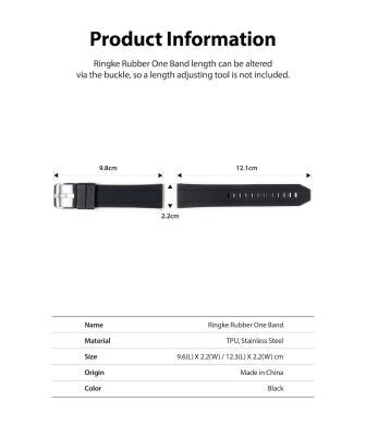 Ремінець Ringke Rubber One Prime для годинників з шириною кріплення 22мм (8809758103115) - Black