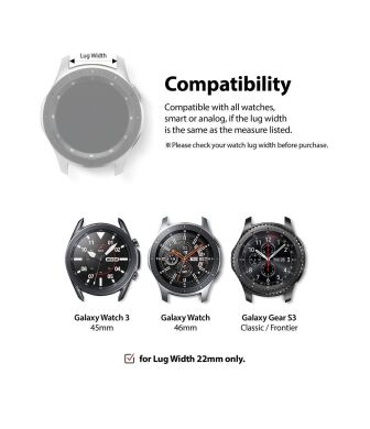 Ремінець Ringke Rubber One Prime для годинників з шириною кріплення 22мм (8809758103115) - Black