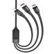 Кабель Hoco U104 Ultra USB to Lightning+MicroUSB+Type-C (66W, 1.2m) - Black