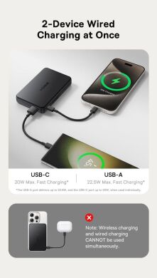 Внешний аккумулятор Baseus Airpow 2 Qi2 22.5W (10000mAh) P10080000123-00 - Black