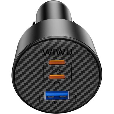 Автомобильное зарядное устройство WIWU CC026 Warriors PD200W + QC3.0 (USB + 2Type-C) - Black