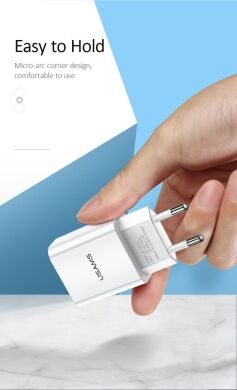 Сетевое зарядное устройство USAMS US-CC075 T18 Single USB Travel Charger - White