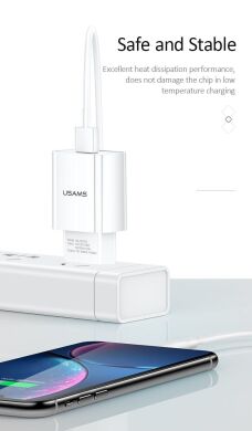 Мережевий зарядний пристрій USAMS US-CC075 T18 Single USB Travel Charger - White