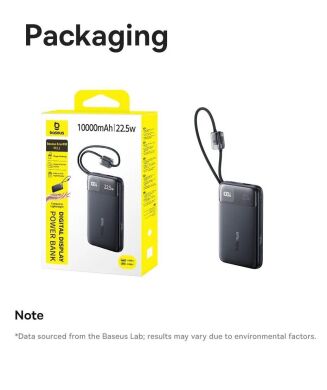 Внешний аккумулятор Baseus EnerFill FC11 22.5W + кабель Type-C (10000mAh) E0027R - Black