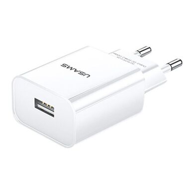 Мережевий зарядний пристрій USAMS US-CC075 T18 Single USB Travel Charger - White