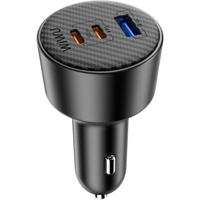 Автомобильное зарядное устройство WIWU CC026 Warriors PD200W + QC3.0 (USB + 2Type-C) - Black