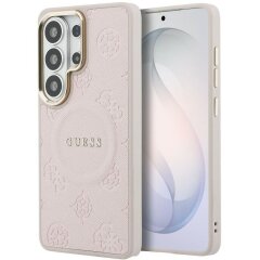 Защитный чехол Guess Saffiano Peony Embossed Ring MagSafe для Samsung Galaxy S26 Ultra (S948) GUHMS26LPSAMSECP - Pink