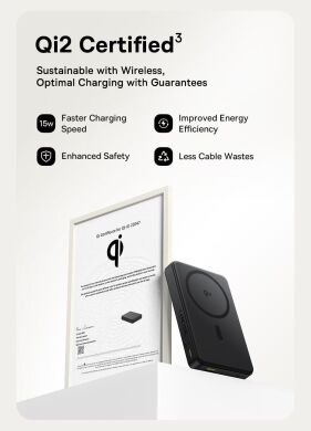 Внешний аккумулятор Baseus Airpow 2 Qi2 22.5W (10000mAh) P10080000123-00 - Black