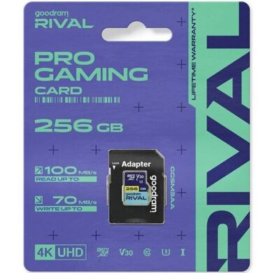 Картка пам&rsquo;ятi GOODRAM MicroSDXC Rival 256GB V30 UHS I U3 R100 + адаптер (GGSM3AA-2560R12)
