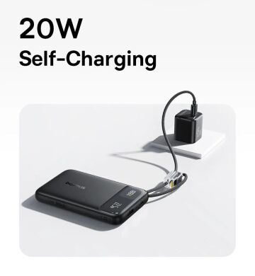 Внешний аккумулятор Baseus EnerFill FC11 22.5W + кабель Type-C (10000mAh) E0027R - Black