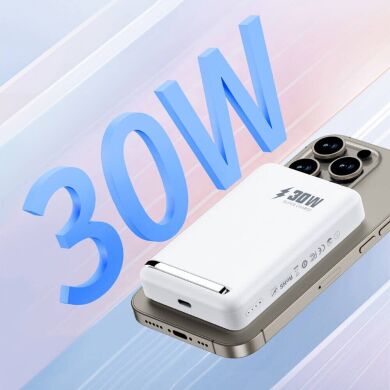 Внешний аккумулятор WIWU Wi-P031 Magnetic 30W (10000mAh) - White