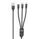 Кабель Hoco U104 Ultra USB to Lightning+MicroUSB+Type-C (66W, 1.2m) - Black