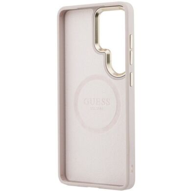Защитный чехол Guess Saffiano Peony Embossed Ring MagSafe для Samsung Galaxy S26 Ultra (S948) GUHMS26LPSAMSECP - Pink