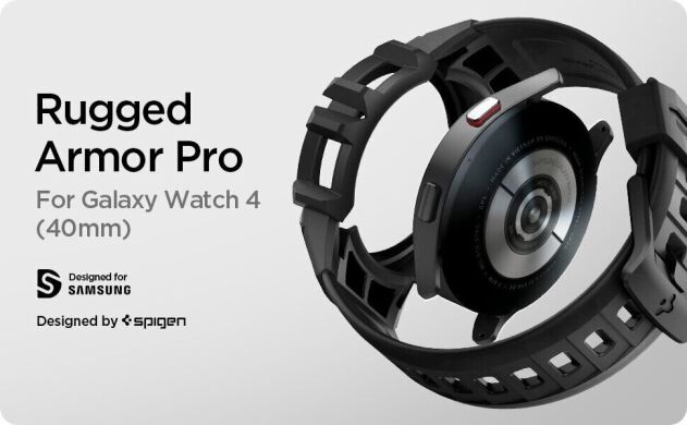 Захисний чохол Spigen (SGP) Rugged Armor Pro (FW) для Samsung Galaxy Watch 4 (40mm) - Charcoal Grey