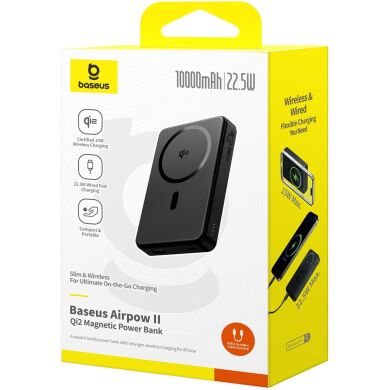 Внешний аккумулятор Baseus Airpow 2 Qi2 22.5W (10000mAh) P10080000123-00 - Black