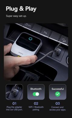 Беспроводной автомобильный адаптер Baseus PrimeTrip (Wireless Apple CarPlay) C10745100813-00 - Grey