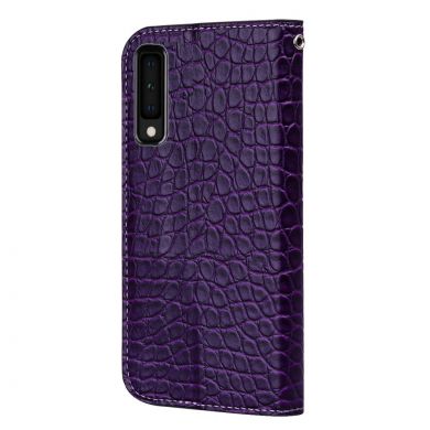 Чехол Deexe Glittery Crocodile для Samsung Galaxy A7 2018 (A750) - Dark Purple