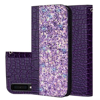 Чехол Deexe Glittery Crocodile для Samsung Galaxy A7 2018 (A750) - Dark Purple