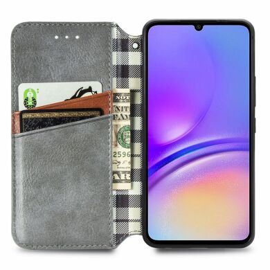 Чехол Deexe Rhombus Wallet для Samsung Galaxy A05 (A055) - Grey