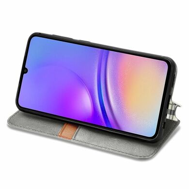 Чехол Deexe Rhombus Wallet для Samsung Galaxy A05 (A055) - Grey