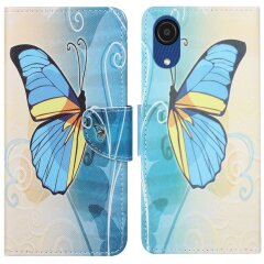 Чехол-книжка Deexe Color Wallet для Samsung Galaxy A03 Core (A032) - Blue Butterfly