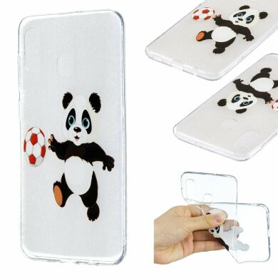 Силіконовий (TPU) чохол Deexe Pretty Glossy для Samsung Galaxy A30 (A305) / A20 (A205) - Panda Playing Football