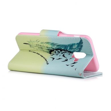 Чохол-книжка Deexe Color Wallet для Samsung Galaxy A6 2018 (A600) - Feather Pattern