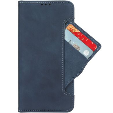 Чехол-книжка с карманами Deexe Wallet Stand (Pencil Slot) для Samsung Galaxy Fold 8 - Blue