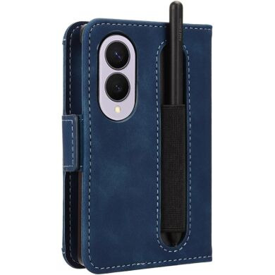 Чехол-книжка с карманами Deexe Wallet Stand (Pencil Slot) для Samsung Galaxy Fold 8 - Blue