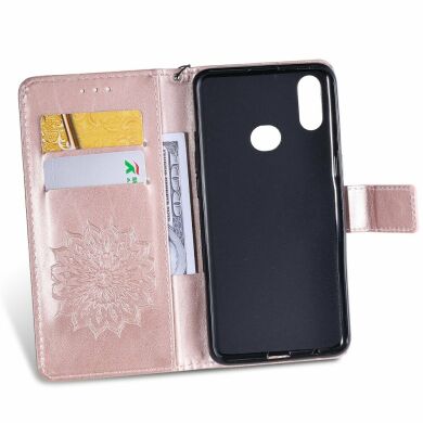 Чехол-книжка UniCase SunFlower Pattern для Samsung Galaxy A10s (A107) - Rose Gold