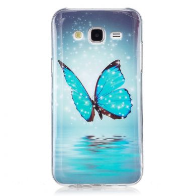Силиконовый (TPU) чехол Deexe LumiCase для Samsung Galaxy J5 (J500) - Blue Butterfly