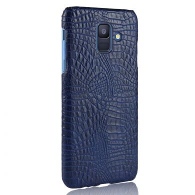 Пластиковый чехол Deexe Croco Style для Samsung Galaxy A6 2018 (A600) - Blue